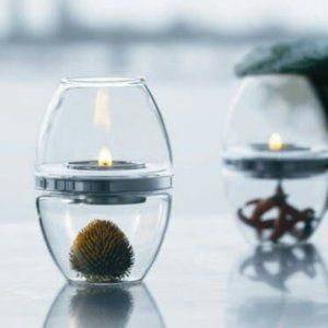 Vintage Herstal Glass Candle Holder 2st.